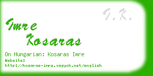 imre kosaras business card